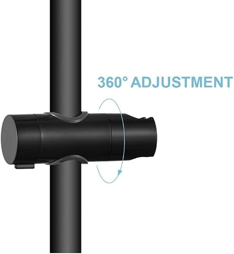 Soffione doccia regolabile nero opaco per barra scorrevole, staffa universale per doccetta da 20-25 mm, rotazione a 360 gradi per spruzzatori - Honorern