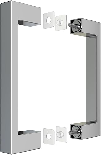Maniglia per porta doccia, apertura fori 145 mm, maniglia per cabina doccia, maniglia per porta in vetro ad arco, lega di zinco, effetto cromato, lunghezza 160 mm - Honorern