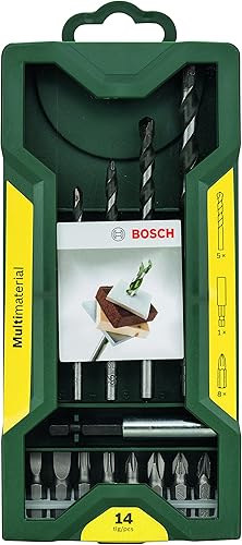 Bosch Home and Garden 2607017161 Set Misto X, 14 Punte Multi-material, con Bit Avvitamento, nero - Honorern