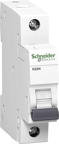 Schneider A9K02102 Interruttore Automatico K60N 1P, 2A, C Caratteristiche, 6kA, Bianco - Honorern