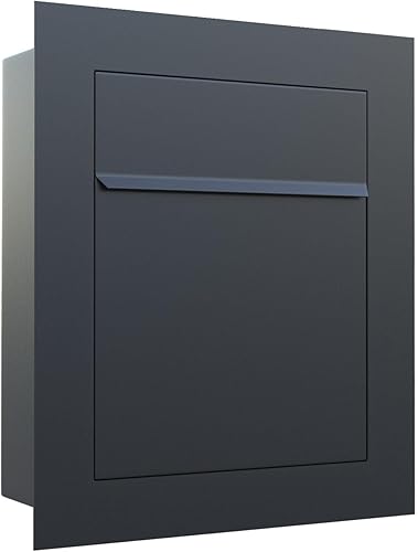 Bravios - Cassetta delle lettere da incasso a incasso, colore: Nero - Honorern