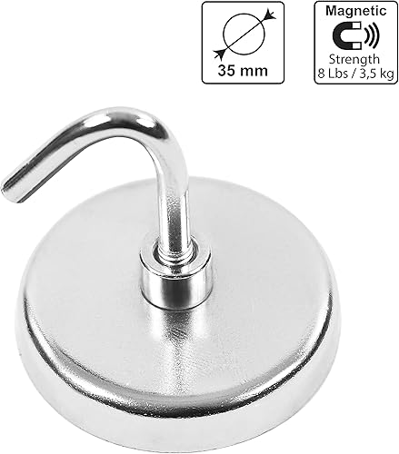 S&R 5 Ganci Magnetici da 35 mm. Magnete potente per cucina frigo ufficio bagno garage utensili - Honorern