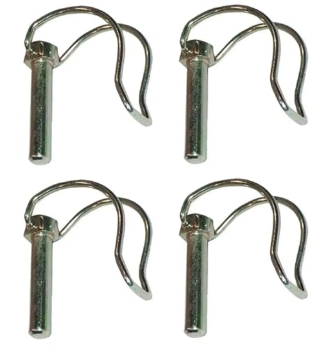4x Perno di Bloccaggio Spine a scatto 10x60mm perni a sgancio rapido molla acciaio anello copiglie tagliaerba tosaerba trattore - Honorern