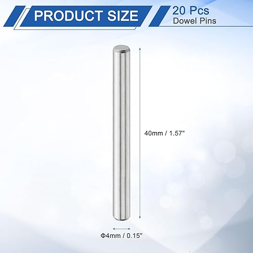 sourcing map 10 perni cilindrici da 8 mm x 30 mm, in acciaio inossidabile 316L, perni cilindrici per mensole, perni di supporto per mensole, elementi di fissaggio in metallo, colore argento - Honorern