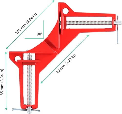 6 morsetti angolari a 90 gradi, morsetto angolare in legno, morsetto ad angolo retto, morsetto angolare per cornici, lavori in legno, cavalletto - Honorern