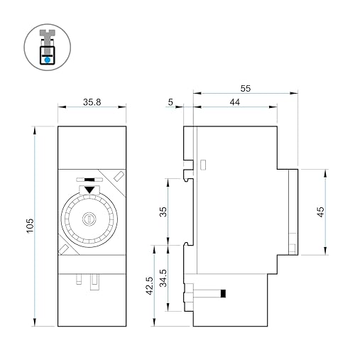 Interruttori Orari Tipo 120182300000PAS - Serie 12 Finder, Grigio - Honorern