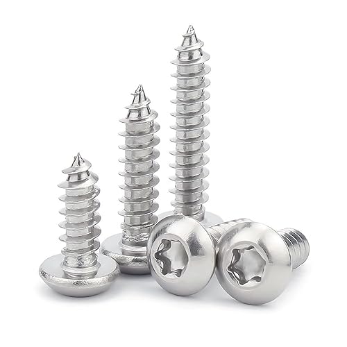 50 Pezzi M3 x 10mm Viti Autofilettanti Antifurto in Acciaio Inossidabile Torx Viti a Testa Svasata A2 V2A Viti per Legno a Testa Viti a Testa Bombata Torx - Honorern