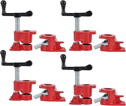 4 Set Set di Morsetti a Vite da 3/4 di Pollice, Morsetti per Tubi Morsetti a F per la Lavorazione del Legno Morsetto a Sgancio Rapido Banco da Lavoro per la Lavorazione del Legno, Set di Morsetti in M - Honorern