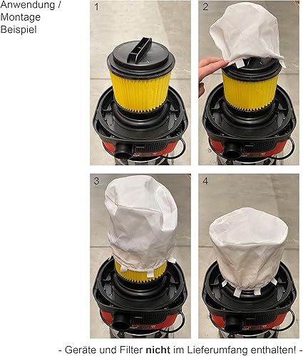 Protezione filtro riutilizzabile | adatto per Kärcher filtro a cartuccia 6.414-552.0 e adatto per Stanley filtro a cartuccia | per esempio WD3 + WD3.200 + WD3.300 + WD3.500 + SE4001 + SE4002 - Honorern
