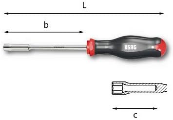 USAG 299 GIRAVITE LUNGO CACCIAVITE ESAGONALE CON IMPUGNATURA CHIAVE A BUSSOLA-10 - Honorern