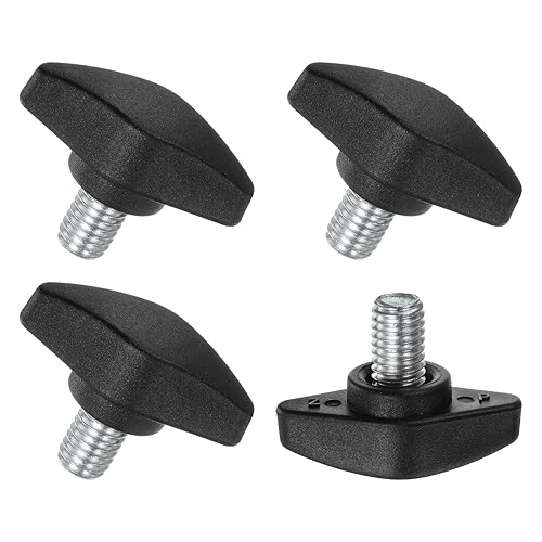 4-Pezzi Viti a Testa Zigrinata, M8x12mm Manopole a T, Manopola di Serraggio in Plastica per Lavorazione del Legno/Macchinari/Attrezzature, Vite di Serraggio [Nero] - Honorern