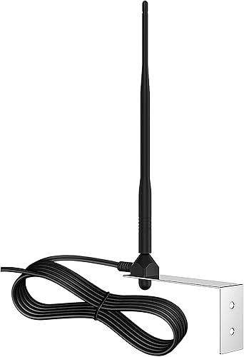 Antenna Universale per Cancello Automatico 433.92 MHz compatibile per Ricevitori e Automazione Porta Garage incluso la Staffa e Cavo Schermato RG174 - Honorern