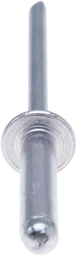 4mm x 18mm Rivetti Ciechi in Lega, Confezione da 50 – Rivetti per Metallo, Rivetto Cieco a Testa Bombata, Corpo in Alluminio e Mandrino in Acciaio, Rivetti a Pressione a Scatto per Metallo - Honorern