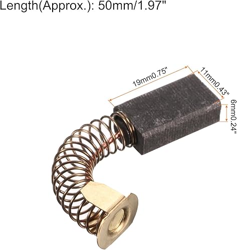 4Pz Spazzole di Ricambio per Utensili Elettrici YD6-11-19 Carbonio Spazzola 19x11x6mm Spazzole per Motore in Carbonio Potenza Attrezzo per Elettrico Martello Trapano Motore - Honorern
