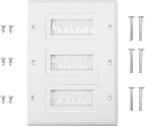 Yosoo passacavo passaggio di cavo Foro ingresso uscita Banda di spazzola piano cottura rettangolare da parete per ufficio protezione antipolvere Triple gang - Honorern