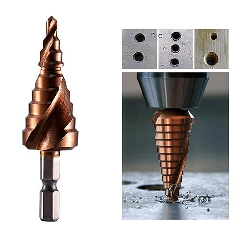 Punte a Gradini 4-20mm Cobalto HSS M35 Spiral Groove Gambo Esagonale, Taglierina Multifunzionale per Foro Svasato per taglierina in Acciaio Inossidabile - Honorern