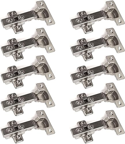 EVOTRADE Cerniera 'T45' Battuta Esterna (Collo 0) con Ammortizzatore Soft Close + Piastra Basetta di Montaggio a Croce + Viti di montaggio - Cerniere a Tazza 35 (Set da 10, 20 o 30) (20 Pezzi) - Honorern