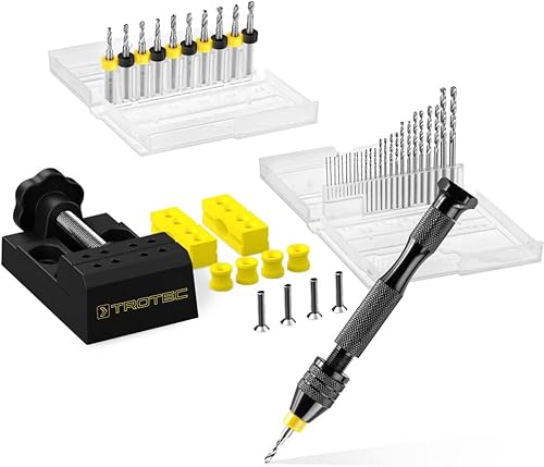 TROTEC - Set trapano a mano 37 pezzi mini trapano - utensile manuale per modellismo, bricolage e fai da te - Honorern