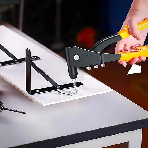 Rivettatrice Manuale 240mm per Rivetti in Alluminio, Rame e Acciaio – Rivettatrice in Alluminio con Manici Ergonomici e Ganasce Intercambiabili - Rivettatrice a Pinza Cassetta Attrezzi - Honorern