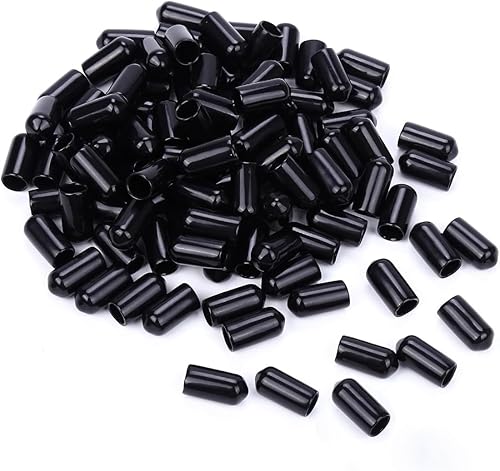 Cappucci terminali in gomma, 50 pezzi Cappucci terminali rotondi in vinile per vite Tubo in vinile Tubo flessibile Post Bullone Coprivite Protezioni filettatura Kit assortimento 6mm - Honorern