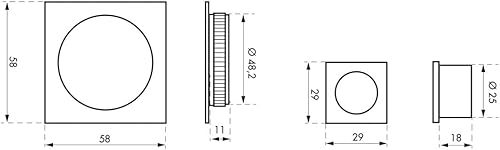 Maniglia a coppetta quadrata, per porta scorrevole, nichelata - THIRARD - Honorern