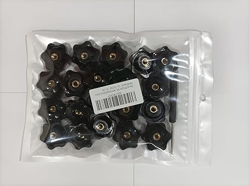 Manopole a Stella M5,Manopola di Serraggio con Filettatura Zigrinata,Impugnatura a Stella,Manopola Serraggio,Testa a Stella con Foro Passante Macchina Utensile,Stella Testa Serraggio Dadi,32mm,20pcs - Honorern