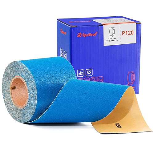 Rotolo di carta vetrata 70 mm x 8 m ceramica carta vetrata 80 grana PSA lunga durata rotolo di carta vetrata autosufficiente per auto, blocchi di levigatura a mano, legno, metallo, plastica - Honorern