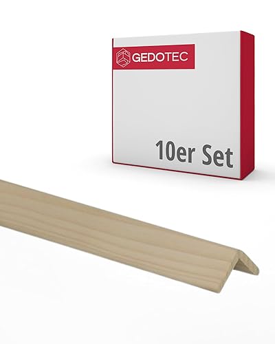 Gedotec modanature in legno - tavole in legno per edilizia Modanature angolari in legno 100 cm | 10 pezzi 35 x 35 mm | BASIC | profilo angolare versatile e legno per la realizzazione di vari oggetti - Honorern