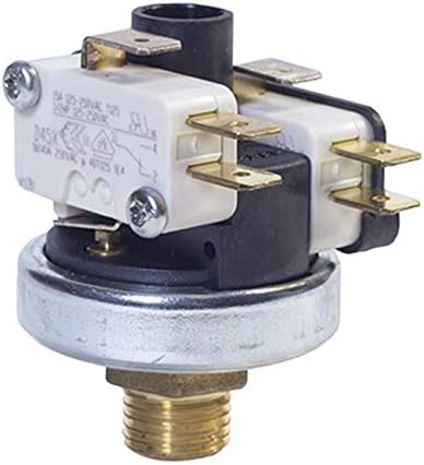 Pressostato XP200A Sensore di Pressione Acqua Regolabile da 1,5 a 4 Bar - Attacco 1/4' Gas Foro ogiva - 6 contatti - Honorern