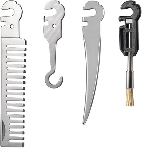 Roxon FT08 Costruisci il tuo multiutensile accessorio per Flex Multitool (4 pezzi un set incluso Pettine, Marlin Spike, Mini Spazzola, Gancio) Buono per Outdoor & Camping - Honorern