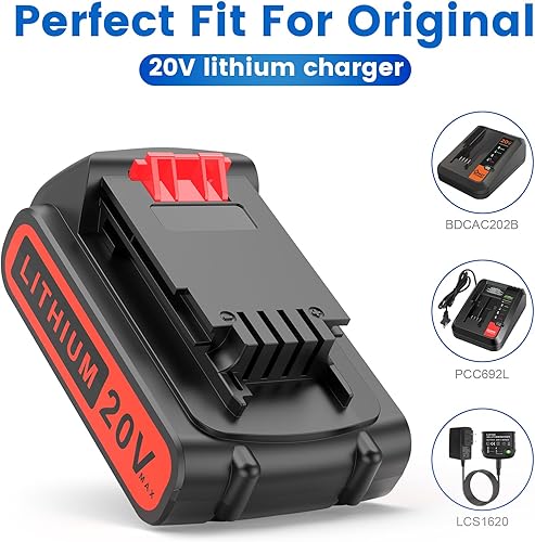 ASUNCELL LBXR20 - Batteria sostitutiva al litio da 18 V/20 V, 3,5 Ah, per Black & Decker 18 V LBX20 BL2018 LBXR20 LBXR20-OPE LBXR2020 LBXR20 LB2X4020 per batterie Black & Decker 18 V - Honorern