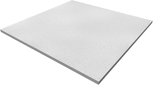 Pannelli per Controsoffitto Fonoassorbenti Bianco cm 60x60 per Isolamento Acustico Soffitti di Uffici, Negozi, Laboratori (Pannelli Sabbiati Orbit Spessore 13 mm) - Honorern