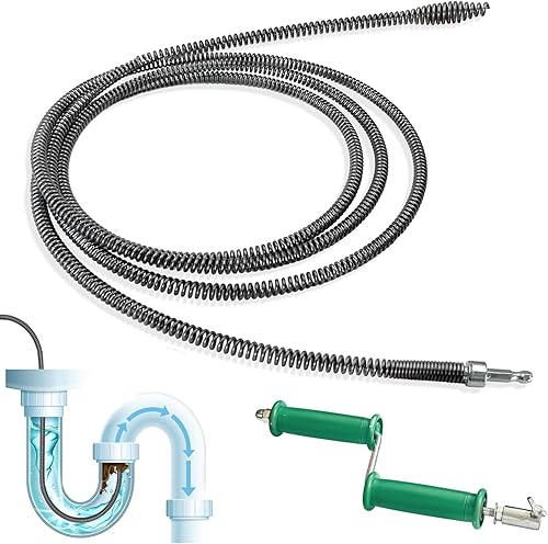 Sonda Sturatubi Professionale 3m Diametro 10 mm, Spirale per Pulizia Tubi, Stura Lavandini e Scarichi Professionale, Molla Sturatubi, Sturatubi Stura WC, Coclea Di Drenaggio per Pulire Le Tubature - Honorern