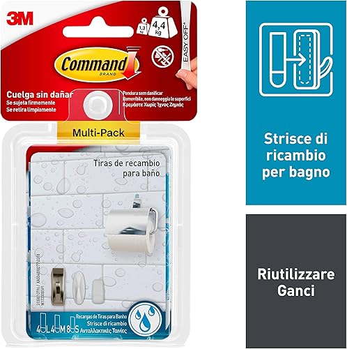 Command 17941 Strisce di Ricambio Assortite, Resistenti all'Acqua, 8xS + 4xM + 4xL - Honorern