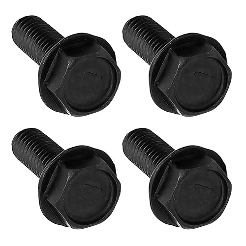 M6x17mm Sinistra Mano Filettatura Vite x 4pz Esagonale Testa Flangia Bulloni per Senso Orario Macchine Corsa, Nere - Honorern