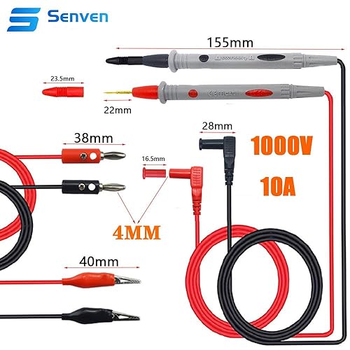 (2 set) kit di test della linea di test elettronico multimetro professionale, strumento per sonda test a pinza a coccodrillo multimetro, testa a banana, test di laboratorio, test elettrici. - Honorern