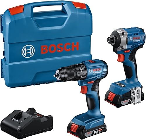 Bosch Professional 18V System Avvitatore con percussione a batteria GDR 18V-215 + Trapano-avvitatore GSB 185-LI (incl. 2x GBA 18V 2.0Ah, caricabatteria GAL 18V-20, valigetta) - Honorern