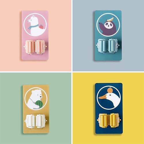 4 pezzi porta scopa con tazza di aspirazione, da cucina autoadesiva per mocio da parete, porta scopa, organizer per giardino, garage, bagno, ufficio - Honorern