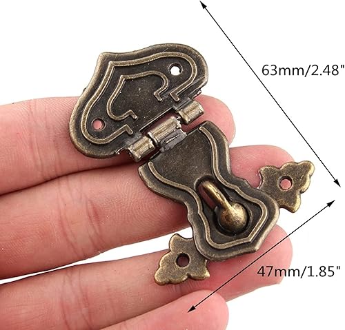 Mgoodoo 1 scatola a forma di cuore in bronzo anticato, con viti di fissaggio per cassetti, armadio, portagioie in legno, bagagliaio, hardware – 63 x 47 mm - Honorern