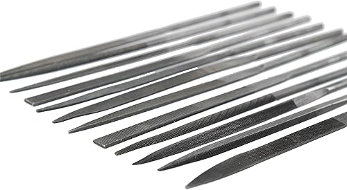 FSKJLP012 - Set di aghi da 140 mm, 12 pezzi, lime di precisione per metallo, legno, plastica e materiali compositi in modellismo, gioielli, saldature e lavori di regolazione fine - Honorern