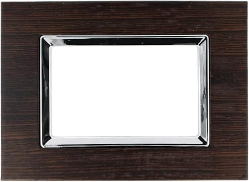 Placca Luxury Compatibile Con Bticino Matix modello Elegance Legno colore Wenge' 3 4 6 Posti Placche copri prese elettriche pulsante incasso (3 POSTO) - Honorern