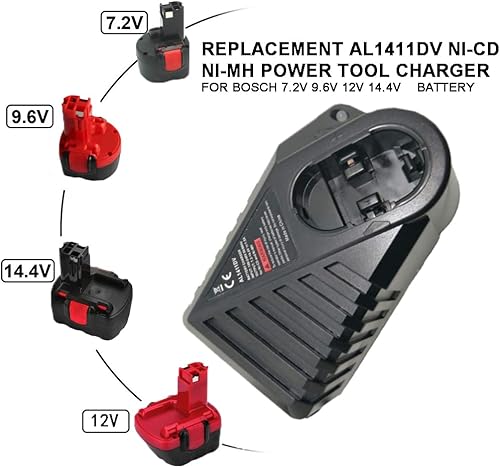 Caricabatterie Ni-CD Ni-MH per Bosch, 7,2 V, 9,6 V, 18 V, 14,4 V, AL1411DV, caricabatterie per BAT038 BAT048 BAT043 BAT045 BTA120 (spina UK) - Honorern