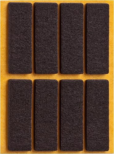 Peha - Feltro autoadesivo per parquet, rettangolare, 15 x 45 mm, marrone (8 pezzi) - Honorern