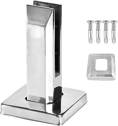 Morsetto in vetro in piedi, 8-12 mm, in acciaio inox, supporto in vetro regolabile per pali ringhiere per scale balcone - Honorern