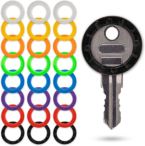 Set di 24 anelli di identificazione per chiavi, 8 colori, con tasti, per chiavi rotonde e quadrate fino a 2,5 x 2 cm, piccoli cappucci per chiavi, set per chiavi rotonde - Honorern
