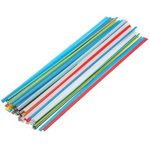 Matrisen 60PCS Plastica Saldatura Rods - PP/PVC/PPR Plastica Saldatore Rods per paraurti Riparazione di plastica, 9,8 pollici (verde/blu/giallo/rosso/bianco/nero ogni colore 10PCS) - Honorern