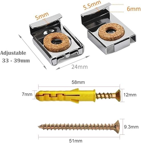 Ganci per Specchio a Muro, Clip per Montaggio a Molla, 4 Pezzi Clip Specchio a Molla Gancio, Clip per Specchio, Ganci per Specchio a Muro, per Appendere Oggetti Incorniciati, Immagini, Specchi - Honorern