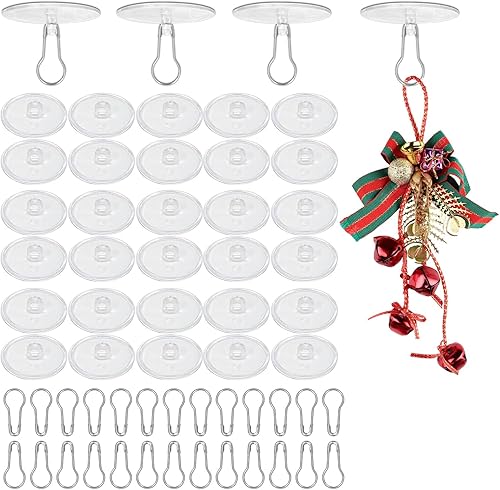 LANGNIDORIS Gancio Adesivo da Soffitto Autoadesivi Trasparenti da 30 Pezzi Senza Perforazione Ganci per Montaggio a Soffitto con Clip per Pennone Ganci Natalizia Decorativi per Camera da Letto Bagno - Honorern