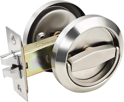 Serratura rotonda per porta,Rotante Bullone Serratura Porta,Set di pomelli per porta,in acciaio inox 304,per camera da letto,cucina, bagno,lavanderia,porte privacy,(Non con serratura a chiave) - Honorern