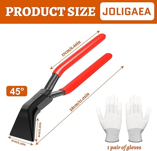 Pinza piegata a 45°, Larghezza 60 mm e lunghezza da 280 mm, Pinza Piegata in Lamiera, Strumento con Manico Antiscivolo, Perfetta come Attrezzo per Idraulici e Copritetti - Honorern